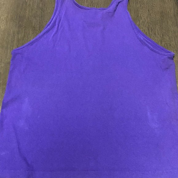 PURPLE LOGO 7 SINGLE STITCH MUSCLE T Shirt Plain - Picture 4 of 5